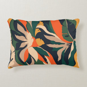 Almofada Decorativa Padrão de ilustração das plantas exóticas mode