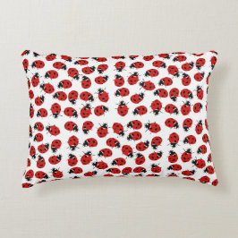 Almofada Decorativa Padrão de Ladybug Vermelho e Preto