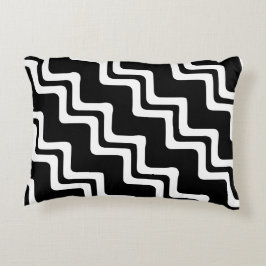 Almofada Decorativa Padrão de linha de cor dupla de Zig Zag diagonal