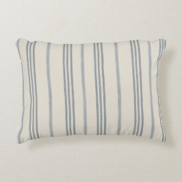 Almofada Decorativa Padrão de Listra Azul Ardósia Atemporal Pintado à