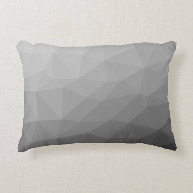 Almofada Decorativa Padrão de Malha Geométrica Gradiente Cinza (Frente)