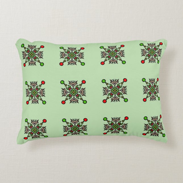 Almofada Decorativa Padrão de Mandala de Natal (Frente)