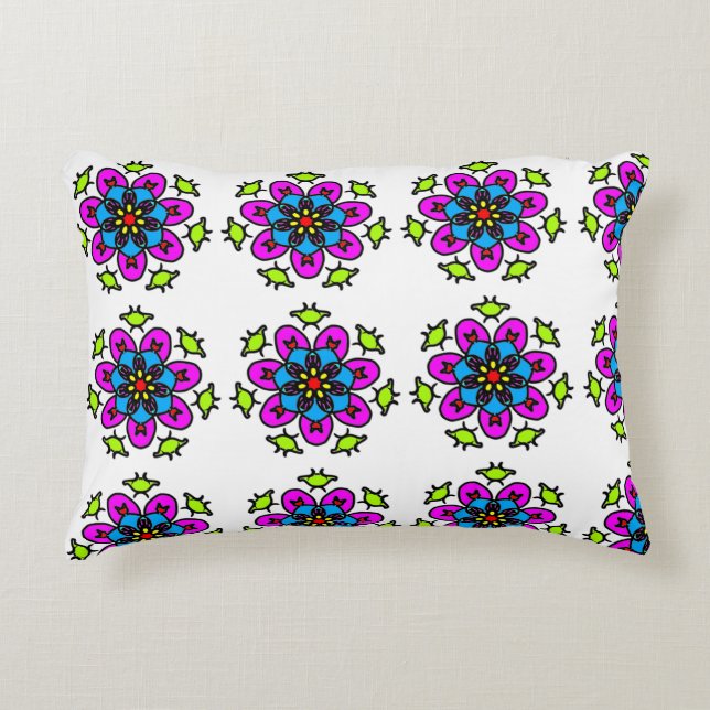 Almofada Decorativa Padrão de Mandala Floral (Frente)