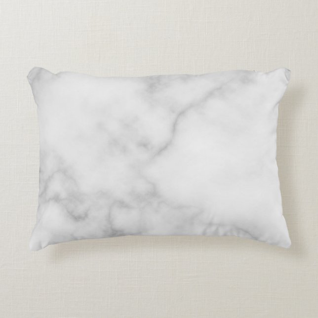 Almofada Decorativa Padrão de mármore branco elegante (Frente)