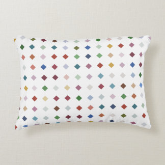 Almofada Decorativa Padrão de Matriz Geométrica de Diamantes Multicolo