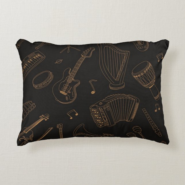 Almofada Decorativa Padrão de música (Frente)