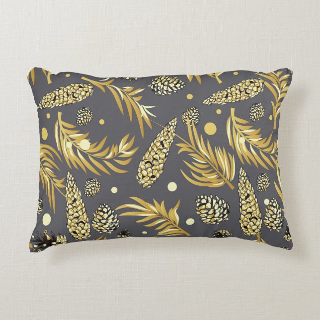 Almofada Decorativa Padrão de Natal, Pine Snow 2 (Frente)