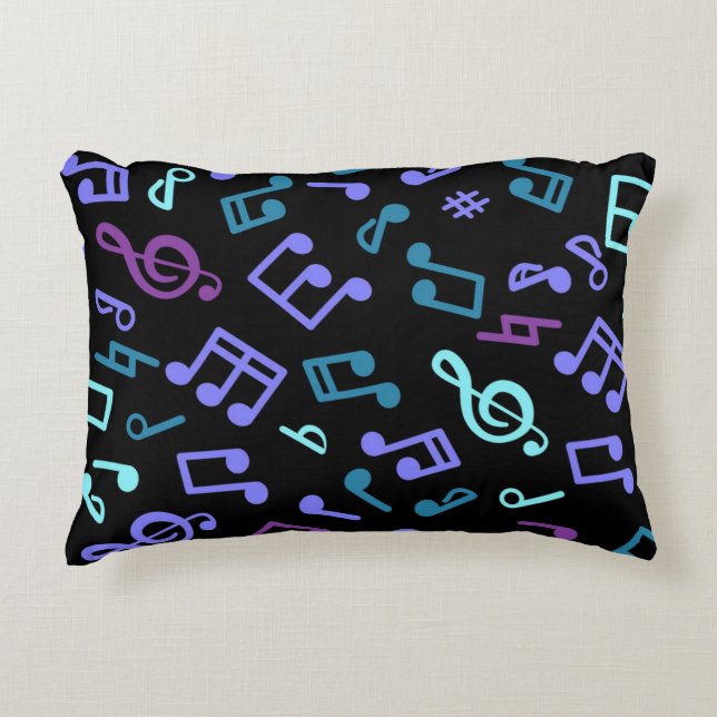 Almofada Decorativa Padrão de notas de música (Frente)