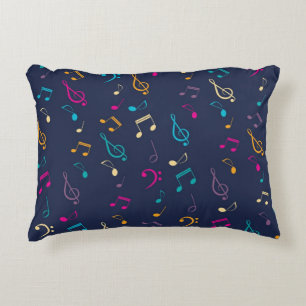 Almofada Decorativa Padrão de notas de música