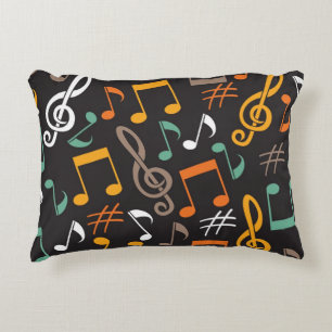 Almofada Decorativa Padrão de notas de música