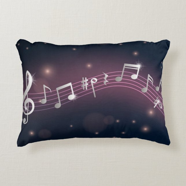 Almofada Decorativa Padrão de notas de música (Frente)