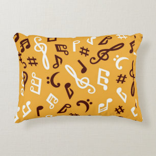 Almofada Decorativa padrão de notas musicais