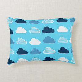 Almofada Decorativa Padrão de Nuvens Mínimas – Vibrações de Céu Azul
