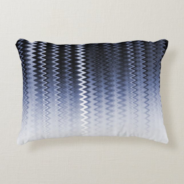 Almofada Decorativa Padrão de onda azul (Frente)