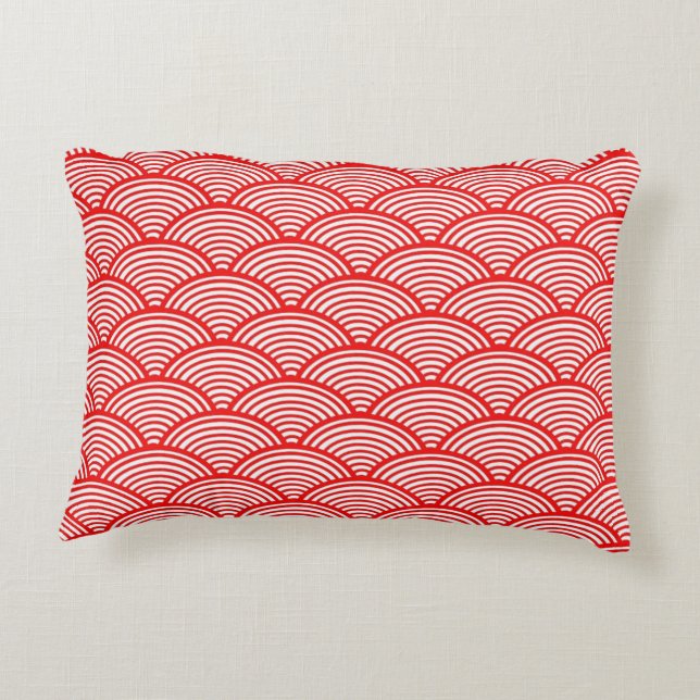 Almofada Decorativa Padrão de onda japonês (Verso)