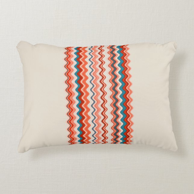 Almofada Decorativa Padrão de onda multicolorido (Frente)
