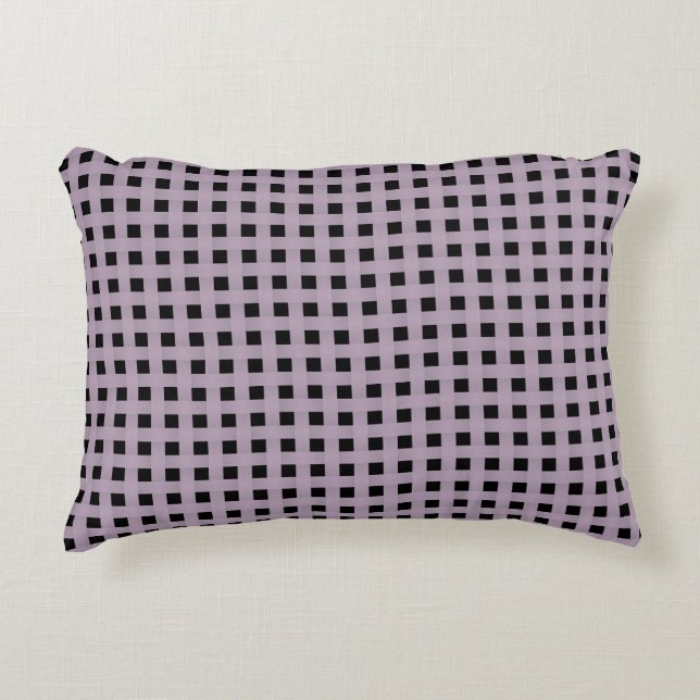 Almofada Decorativa Padrão de Onda Preta Roxo (Frente)