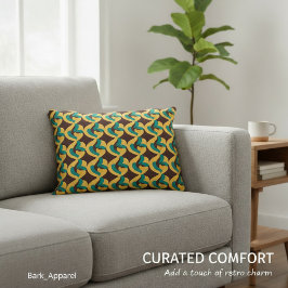 Almofada Decorativa Padrão de Ondas do Retro Futurismo