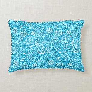 Almofada Decorativa Padrão de ornamentação da cinza azul-branca