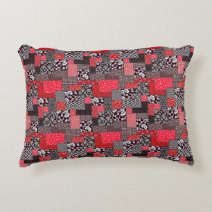 Almofada Decorativa Padrão de Patchwork Sem Costura Vintage