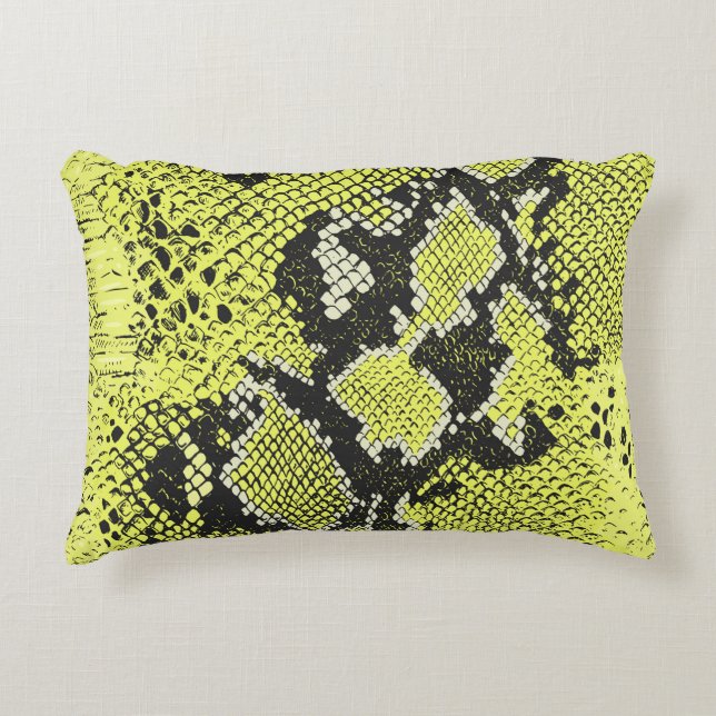 Almofada Decorativa Padrão de pele de animal cobra sem costura. Cobras (Frente)