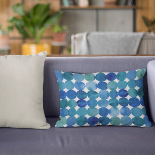 Almofada Decorativa Padrão de pontos - azul e verde
