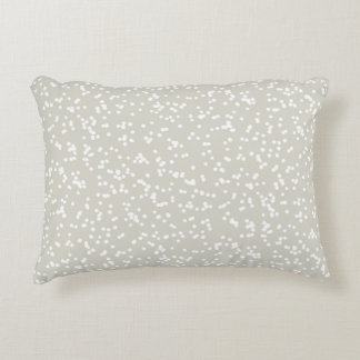 Almofada Decorativa Padrão de Pontos Ditsy - Branco sobre Bege/Cinza C