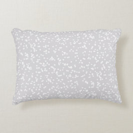 Almofada Decorativa Padrão de Pontos Ditsy - Branco sobre Cinza-Prata