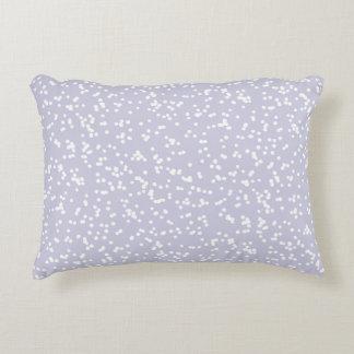 Almofada Decorativa Padrão de Pontos Ditsy - Branco sobre Roxo Empoeir