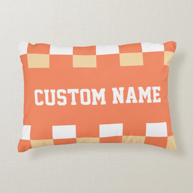Almofada Decorativa Padrão de quadro de verificação (Frente)