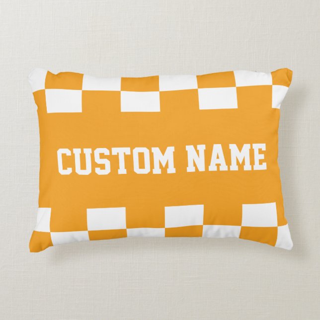 Almofada Decorativa Padrão de quadro de verificação (Frente)