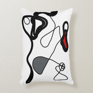 Almofada Decorativa Padrão de retenção: Abstrato preto, branco, Cinza