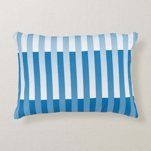 Almofada Decorativa Padrão de Strike Branco Azul (Frente)
