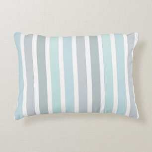 Almofada Decorativa Padrão de Stripes de Turquesa Azul Pálido