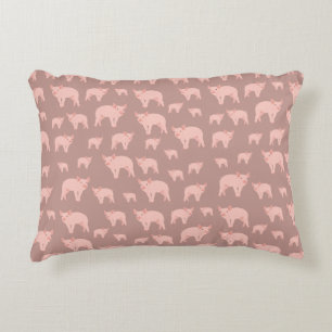 Almofada Decorativa Padrão de Suíno Cor-de-Rosa Bonita