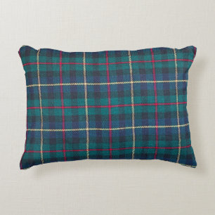 Almofada Decorativa Padrão de tartã escocês vermelho, verde, azul.