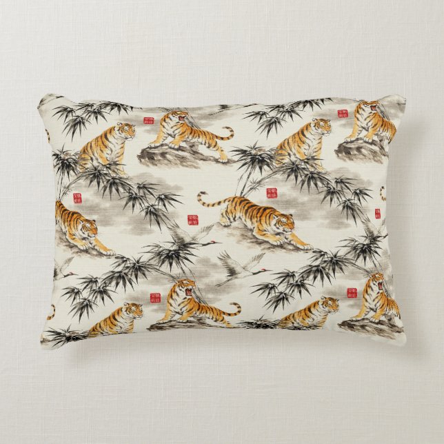 Almofada Decorativa Padrão de tigre (Frente)
