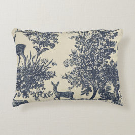 Almofada Decorativa Padrão de Toile de Veado Floresta Cénica Botânica