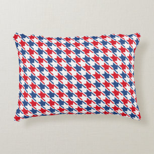 Almofada Decorativa Padrão de tonalidade repetitiva de branco vermelh