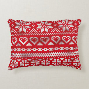 Almofada Decorativa Padrão de tricô sem costura Noruega suéter festivo