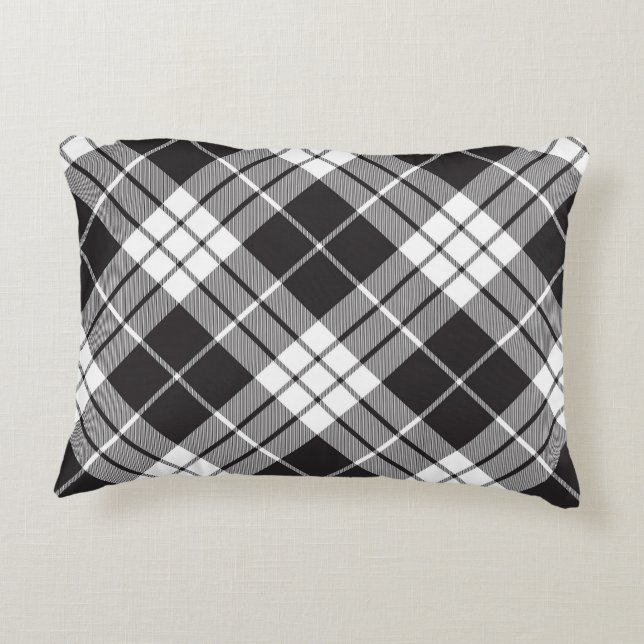 Almofada Decorativa Padrão de Verificação de Buffalo Vermelho e Xadrez (Verso)