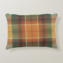 Almofada Decorativa Padrão de Xadrez Tártan de Colheita de Outono Quen