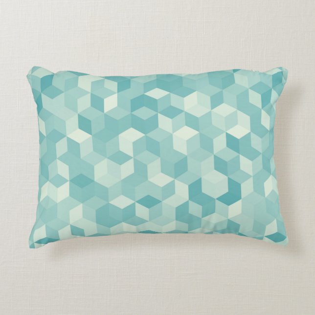 Almofada Decorativa Padrão descontínuo azul-claro hexagonal (Frente)
