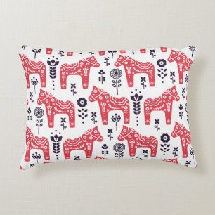 Almofada Decorativa Padrão descontínuo floral de cavalo sueco popula