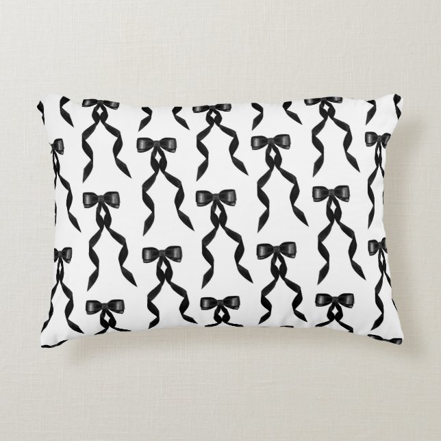 Almofada Decorativa Padrão do Arco Preto da Aquarela do rico (Frente)