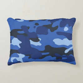 Almofada Decorativa Padrão do Exército Azul Camo de Camuflagem