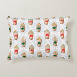 Almofada Decorativa Padrão do Floco de Neve de Ogee Latte de Natal