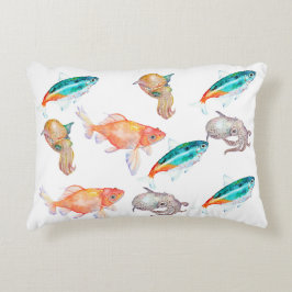 Almofada Decorativa Padrão dos animais marinhos