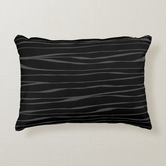 Almofada Decorativa Padrão Elegante moderno de Zebra Negra (Frente)