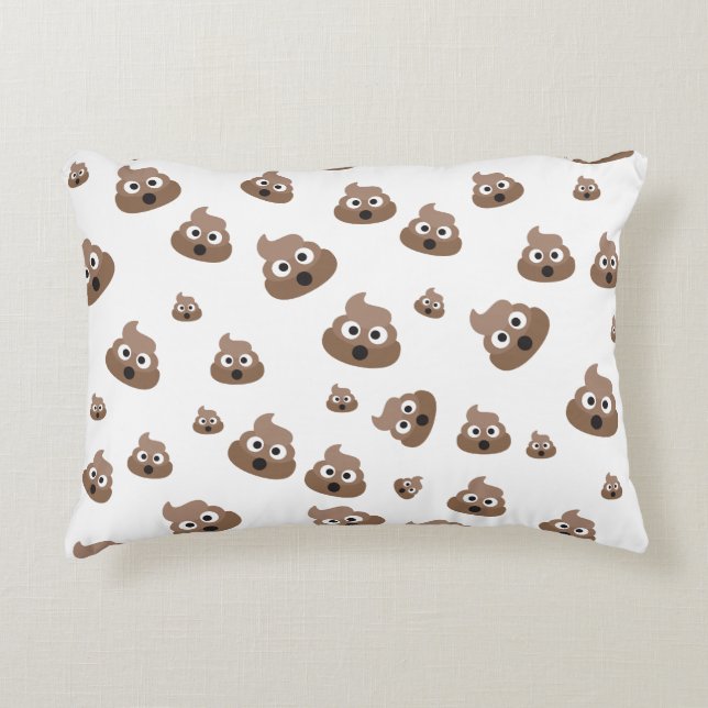 Almofada Decorativa Padrão Emoji De Poop Bonito (Frente)